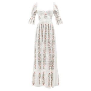 Agua By Agua Bendita - Cedro Floral-Embroidered Linen Maxi Dress - Size 2